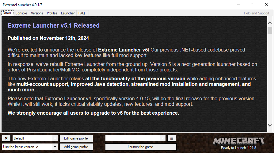 Extreme Legacy Launcher